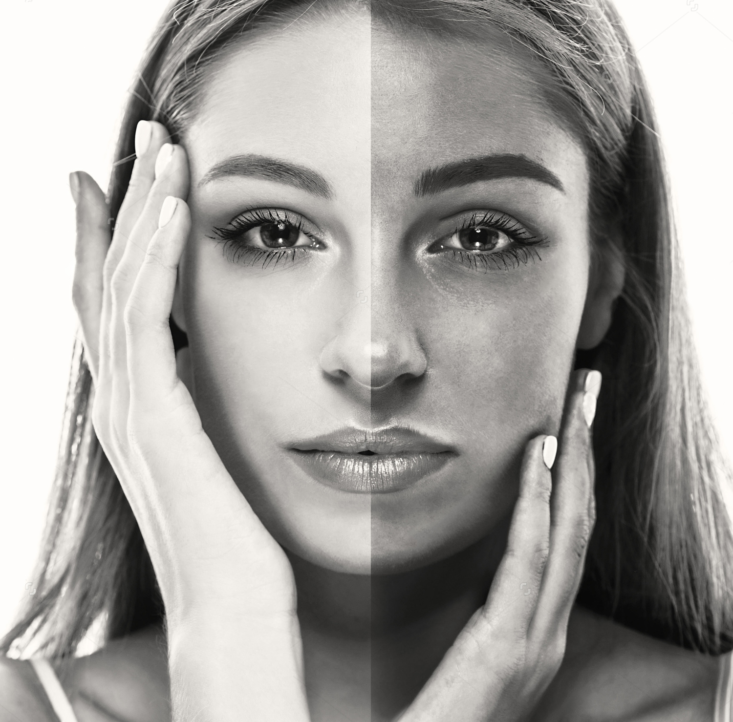 Woman-face-black-and-white-283819715